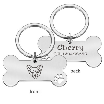 Pielāgojamas suņu kaklasiksnas ID atzīmes Suņa medaļa ar gravējumu vārda adrese Personalizēta kucēnu iejūga nosaukuma plāksnīte Mājdzīvnieki Produktu piederumi