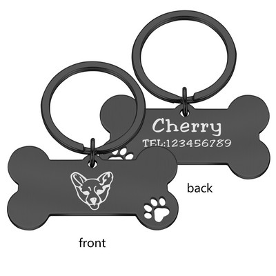 Pielāgojamas suņu kaklasiksnas ID atzīmes Suņa medaļa ar gravējumu vārda adrese Personalizēta kucēnu iejūga nosaukuma plāksnīte Mājdzīvnieki Produktu piederumi