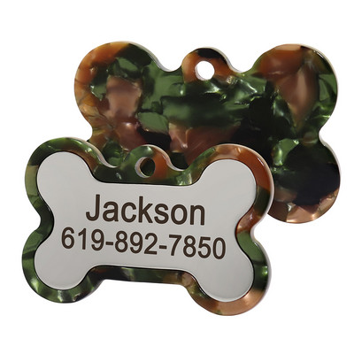 Εξατομικευμένη ετικέτα ονόματος κατοικίδιου για σκύλους Προσαρμοσμένα σκυλιά κουταβιού Κοκάλινα ετικέτες Αξεσουάρ Χαραγμένο μενταγιόν κατά της απώλειας Ετικέτα γιακά κατοικίδιων ζώων