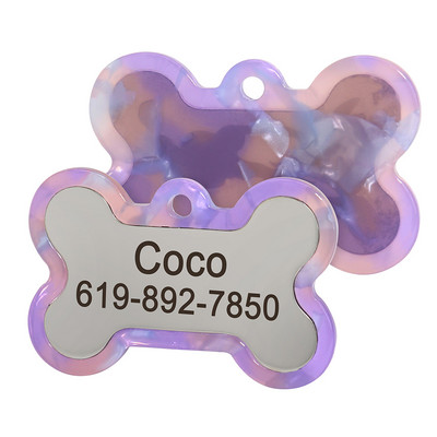 Εξατομικευμένη ετικέτα ονόματος κατοικίδιου για σκύλους Προσαρμοσμένα σκυλιά κουταβιού Κοκάλινα ετικέτες Αξεσουάρ Χαραγμένο μενταγιόν κατά της απώλειας Ετικέτα γιακά κατοικίδιων ζώων