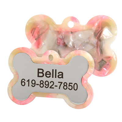 Εξατομικευμένη ετικέτα ονόματος κατοικίδιου για σκύλους Προσαρμοσμένα σκυλιά κουταβιού Κοκάλινα ετικέτες Αξεσουάρ Χαραγμένο μενταγιόν κατά της απώλειας Ετικέτα γιακά κατοικίδιων ζώων