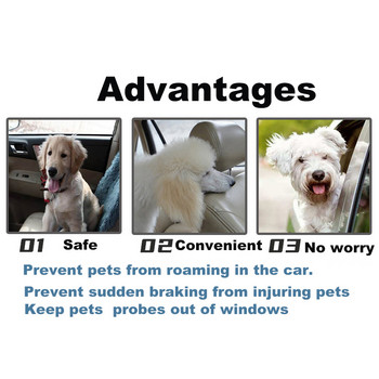 Ζώνη ασφαλείας αυτοκινήτου Pet Dog Cat Προμήθειες για σκύλους Ρυθμιζόμενος ιμάντας Λουρί μολύβδου Μικρό μεγάλο λουρί για κουτάβι Αξεσουάρ ταξιδιού για κατοικίδια