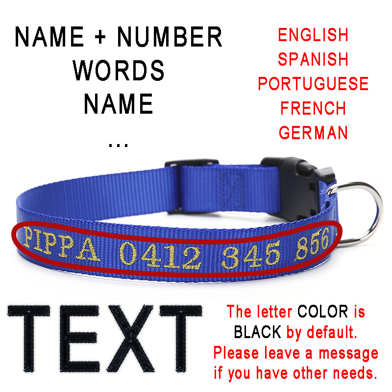 Tikitud koera kaelarihm Kohandatud lemmikloomade isikupärastatud kaelarihm nimi ja telefoninumber nailonist kaelakee väike keskmine suur