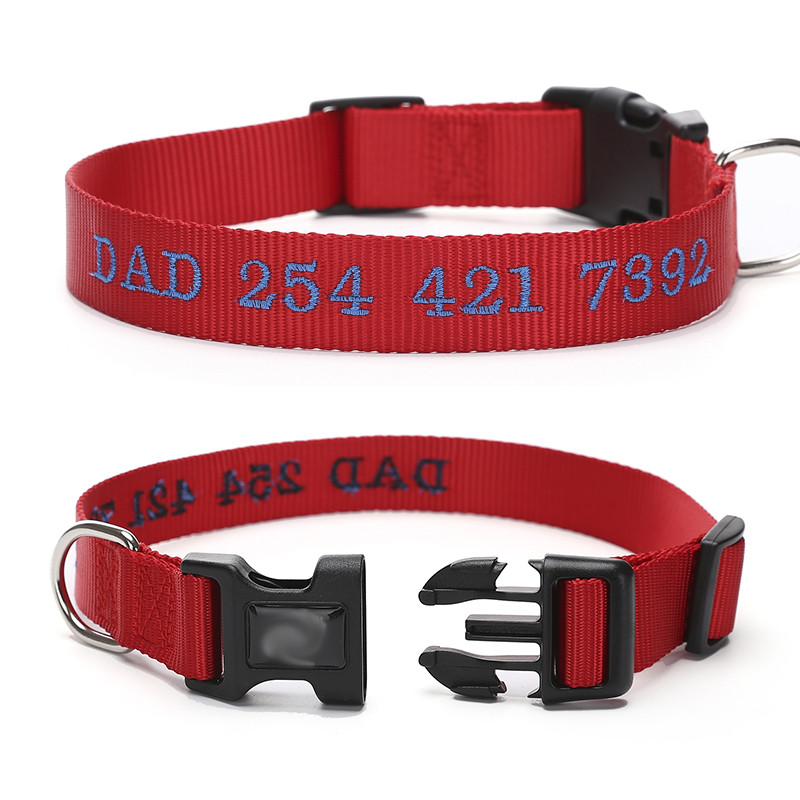 Tikitud koera kaelarihm Kohandatud lemmikloomade isikupärastatud kaelarihm nimi ja telefoninumber nailonist kaelakee väike keskmine suur