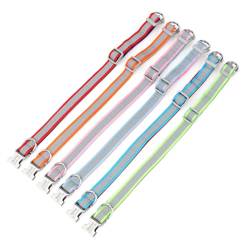 Lemmiklooma kaelarihm Kohandatud nime kiri Helkur Koera kaelarihm Kutsikas Kassi Kadumisevastane Isikupärastatud Prindi ID Sildid Graveerimine Väike keskmine koer