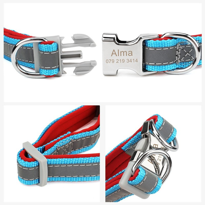 Lemmiklooma kaelarihm Kohandatud nime kiri Helkur Koera kaelarihm Kutsikas Kassi Kadumisevastane Isikupärastatud Prindi ID Sildid Graveerimine Väike keskmine koer