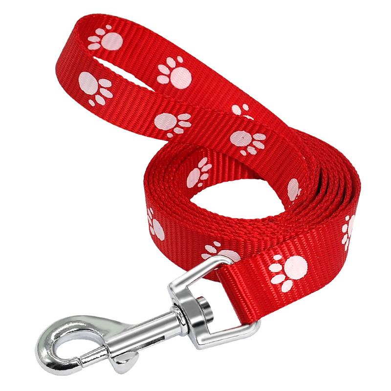 Nylon Small Dog Leash Paw Print Pet Walking Lead 3 Χρώμα Εκπαίδευση Λουρί Γάτες Σκύλοι Ζώνη με λουρί με λουρί με λουρί Κόκκινο Μπλε Μαύρο