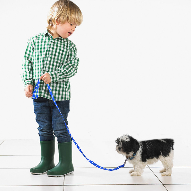 Nylon Small Dog Leash Paw Print Pet Walking Lead 3 Χρώμα Εκπαίδευση Λουρί Γάτες Σκύλοι Ζώνη με λουρί με λουρί με λουρί Κόκκινο Μπλε Μαύρο