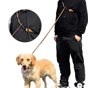 Мултифункционално висококачествено теглително въже за домашно куче, полиестерно регулируемо обучение с нашийник за теглещо въже за домашно куче, едно парче въже