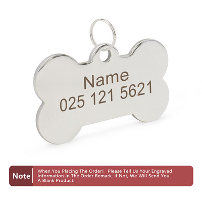 Guler personalizat pentru pisici Nume animal de companie cu două fețe, etichetă pentru animale de companie din oțel inoxidabil gravată cu laser, etichetă de identificare pentru câine în formă de os gravată, personalizată