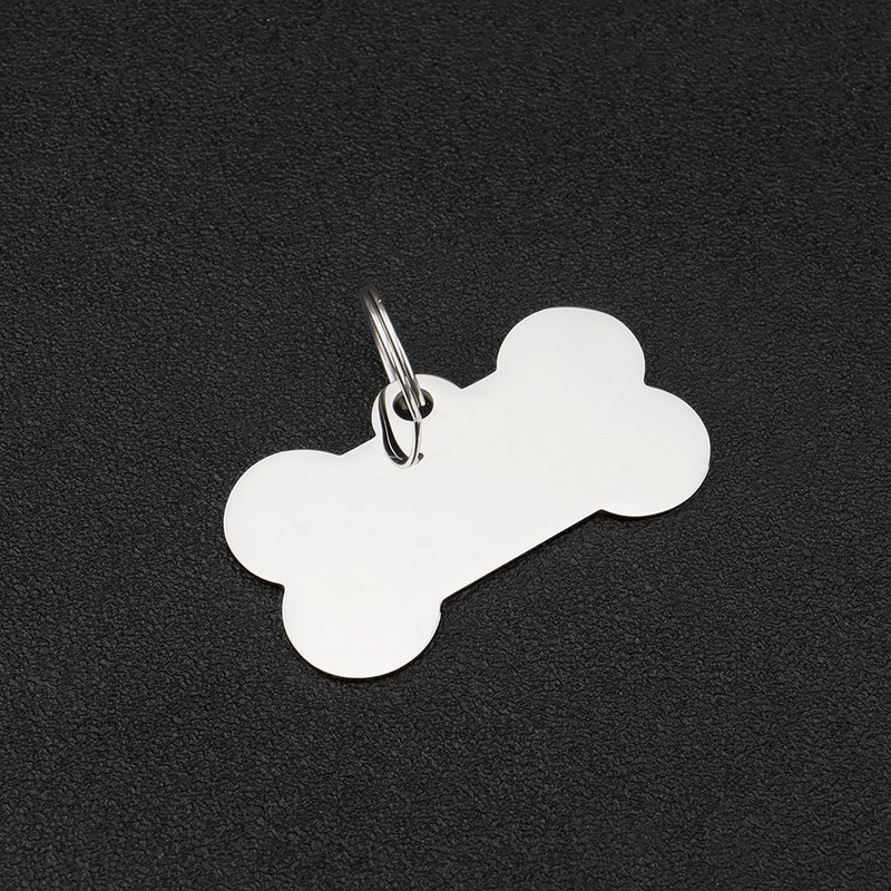 Guler personalizat pentru pisici Nume animal de companie cu două fețe, etichetă pentru animale de companie din oțel inoxidabil gravată cu laser, etichetă de identificare pentru câine în formă de os gravată, personalizată