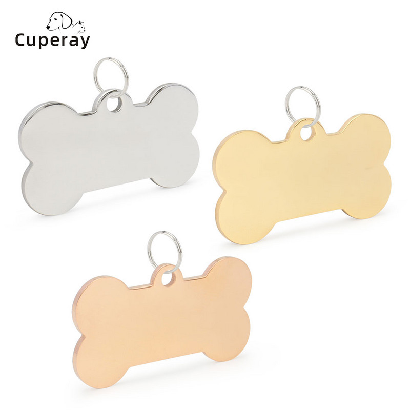 Guler personalizat pentru pisici Nume animal de companie cu două fețe, etichetă pentru animale de companie din oțel inoxidabil gravată cu laser, etichetă de identificare pentru câine în formă de os gravată, personalizată