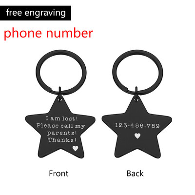 Ugravirane anti-lost ID oznake za kućne ljubimce za mačke i pse Personalizirane identifikacijske oznake pasa Dodaci za ogrlice s pentagramom Oznaka za pse Ugravirana telefonska oznaka