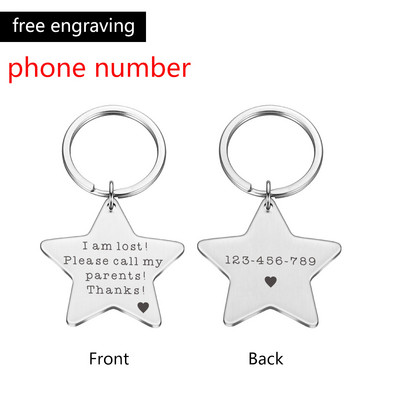 Ugravirane anti-lost ID oznake za kućne ljubimce za mačke i pse Personalizirane identifikacijske oznake pasa Dodaci za ogrlice s pentagramom Oznaka za pse Ugravirana telefonska oznaka