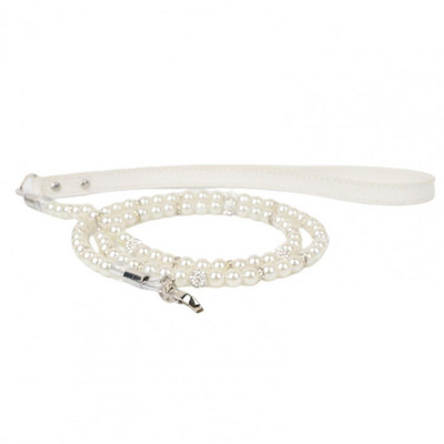 Pet Traction Leash Faux Pearls Decor Αντιδιαφυγής Faux Leather Pet Dogs Cats Σχοινί έλξης για μεσαίου μεγέθους σκύλους