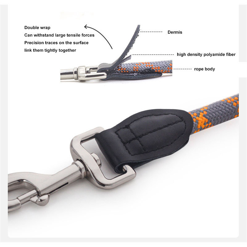 Jeftini kratki povodac za pse od 80 cm, najlonsko reflektirajuće okruglo uže s mekom ručkom, kratki povodac za hodanje za srednje velike pse, velike pse