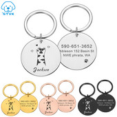 Etichetă cu nume de identificare de pisică gravată pentru câine, gravură gratuită personalizată, pandantiv personalizat, colier pentru câine, cod pentru guler de pisică, accesoriu pentru cățeluș