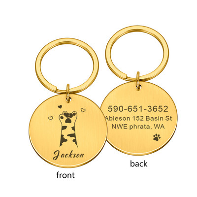 Etichetă cu nume de identificare de pisică gravată pentru câine, gravură gratuită personalizată, pandantiv personalizat, colier pentru câine, cod pentru guler de pisică, accesoriu pentru cățeluș