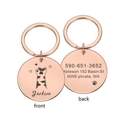 Etichetă cu nume de identificare de pisică gravată pentru câine, gravură gratuită personalizată, pandantiv personalizat, colier pentru câine, cod pentru guler de pisică, accesoriu pentru cățeluș