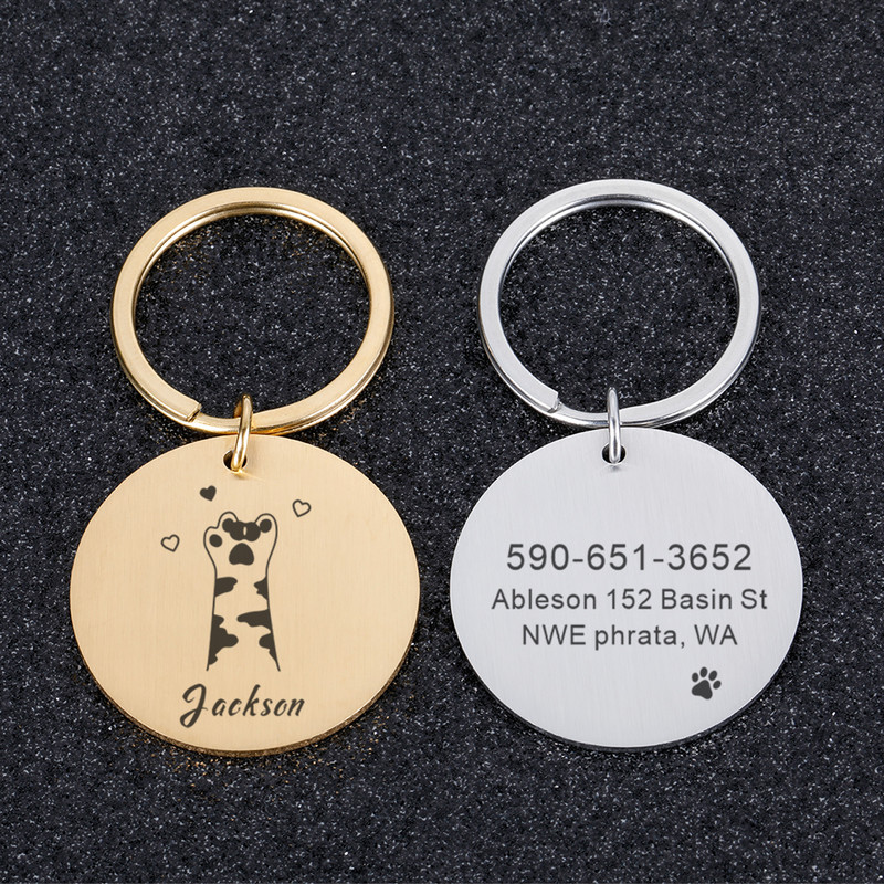 Etichetă cu nume de identificare de pisică gravată pentru câine, gravură gratuită personalizată, pandantiv personalizat, colier pentru câine, cod pentru guler de pisică, accesoriu pentru cățeluș