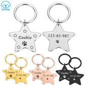 Etichetă de identificare pentru câine de companie gravată gratuit Etichetă de identificare personalizată pentru cățeluș de pisică Accesorii pentru guler pentru câini de companie personalizate Etichete cu nume anti-pierdute pentru câini pandantiv