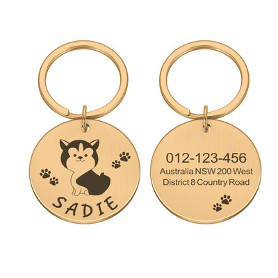 Etichete cu nume pentru animale de companie cu gravură gratuită Etichetă de identificare personalizată pentru cățeluș pentru animale de companie Guler personalizat pentru câini Placă de identificare Guleră pentru câini de talie mică anti-pierdere
