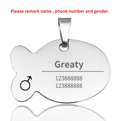 Etichetă de identificare pentru pisică Guler personalizat Etichetă pentru animale de companie Nume gravat Adresă de telefon pentru pandantiv cățel Medalie personalizată cu imprimare anti-pierdere Accesorii pentru câini