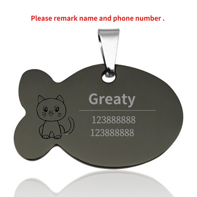 Etichetă de identificare pentru pisică Guler personalizat Etichetă pentru animale de companie Nume gravat Adresă de telefon pentru pandantiv cățel Medalie personalizată cu imprimare anti-pierdere Accesorii pentru câini