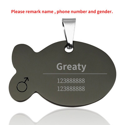 Etichetă de identificare pentru pisică Guler personalizat Etichetă pentru animale de companie Nume gravat Adresă de telefon pentru pandantiv cățel Medalie personalizată cu imprimare anti-pierdere Accesorii pentru câini