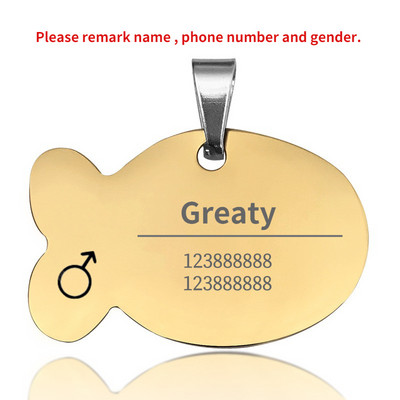 Etichetă de identificare pentru pisică Guler personalizat Etichetă pentru animale de companie Nume gravat Adresă de telefon pentru pandantiv cățel Medalie personalizată cu imprimare anti-pierdere Accesorii pentru câini