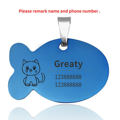 Etichetă de identificare pentru pisică Guler personalizat Etichetă pentru animale de companie Nume gravat Adresă de telefon pentru pandantiv cățel Medalie personalizată cu imprimare anti-pierdere Accesorii pentru câini