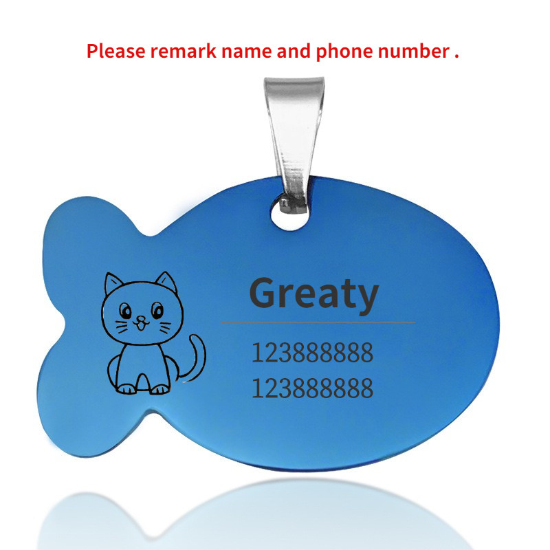 Etichetă de identificare pentru pisică Guler personalizat Etichetă pentru animale de companie Nume gravat Adresă de telefon pentru pandantiv cățel Medalie personalizată cu imprimare anti-pierdere Accesorii pentru câini