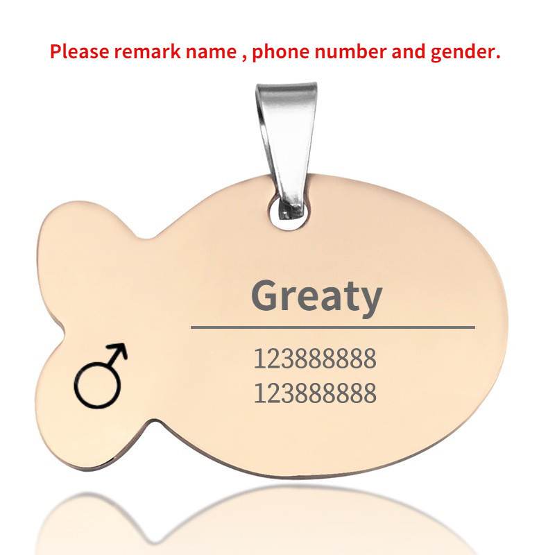 Etichetă de identificare pentru pisică Guler personalizat Etichetă pentru animale de companie Nume gravat Adresă de telefon pentru pandantiv cățel Medalie personalizată cu imprimare anti-pierdere Accesorii pentru câini