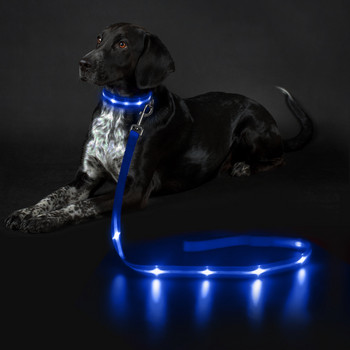 MASBRILL LED λουρί σκύλου USB Επαναφορτιζόμενο που αναβοσβήνει Αδιάβροχο Ελαφρύ νάιλον πλέγμα με μαλακή επένδυση Εκπαίδευση περπατήματος