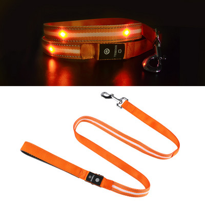 MASBRILL LED povodac za pse USB punjivo bljeskajuće svjetlo Vodootporan Lagana najlonska mreža Meka podstavljena Trening hodanja