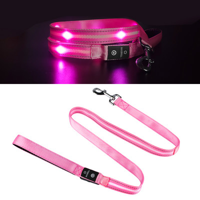 MASBRILL LED povodac za pse USB punjivo bljeskajuće svjetlo Vodootporan Lagana najlonska mreža Meka podstavljena Trening hodanja