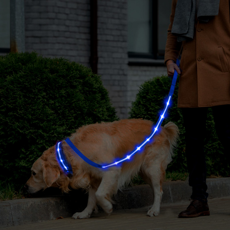 MASBRILL LED povodac za pse USB punjivo bljeskajuće svjetlo Vodootporan Lagana najlonska mreža Meka podstavljena Trening hodanja