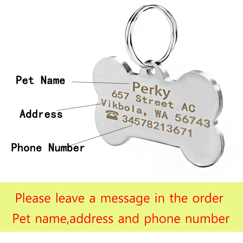 Etichetă personalizată de identificare pentru câine, etichetă cu nume de identificare gravată pe metal, pentru cățeluș, model de labe, etichetă pentru zgarda de câine, accesorii pentru animale de companie