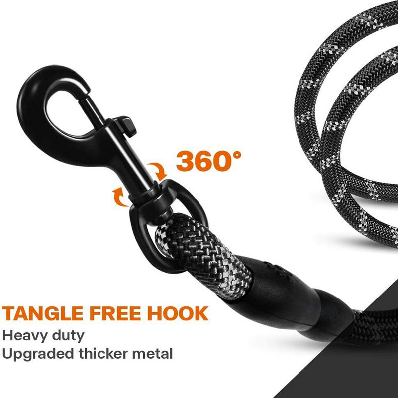 Eriti tugev helkurnöör, vahupolsterdatud käepidemega jalutusrihm 5 jalga 150 cm