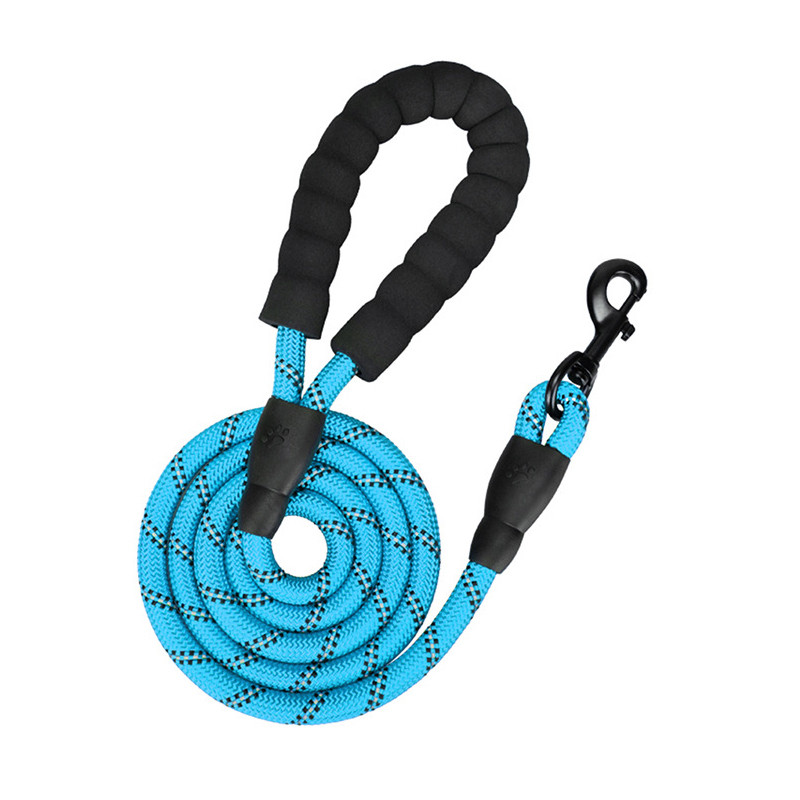 Eriti tugev helkurnöör, vahupolsterdatud käepidemega jalutusrihm 5 jalga 150 cm