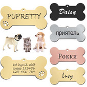 Προσωποποιημένη ετικέτα ταυτότητας κατοικίδιων, δωρεάν χαραγμένο μπρελόκ για γάτα κουτάβι σκύλου Κρεμαστό μπρελόκ Κρεμαστό μπρελόκ Bone Paw Bone κατοικίδιο ζώο