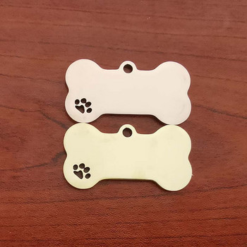 Pet ID Tag Персонализиран безплатен гравиран ключодържател за котка кученце куче етикет висулка ключодържател кост лапа кост аксесоари за домашни любимци