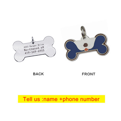 Δημιουργικό μενταγιόν για κατοικίδια με γράμματα σε σχήμα καρδιάς Ετικέτα σκύλου Anti-lost Bone Dog κολιέ Χαριτωμένο μεταλλικό μπρελόκ