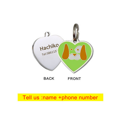 Δημιουργικό μενταγιόν για κατοικίδια με γράμματα σε σχήμα καρδιάς Ετικέτα σκύλου Anti-lost Bone Dog κολιέ Χαριτωμένο μεταλλικό μπρελόκ