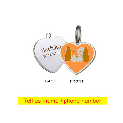 Δημιουργικό μενταγιόν για κατοικίδια με γράμματα σε σχήμα καρδιάς Ετικέτα σκύλου Anti-lost Bone Dog κολιέ Χαριτωμένο μεταλλικό μπρελόκ