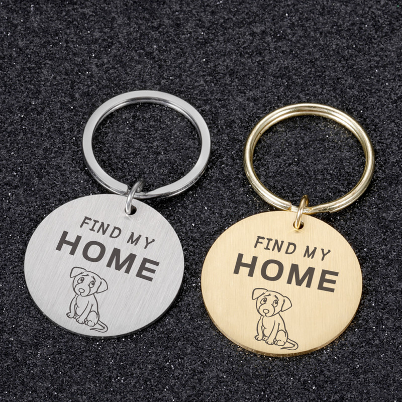 Animale de companie personalizate Pisici Câini Etichete de identificare Găsește-mi casa cu plăcuță de identificare pentru animale de companie pandantiv Nume gravat Tel pentru pisică Cățeluș Accesorii pentru guler