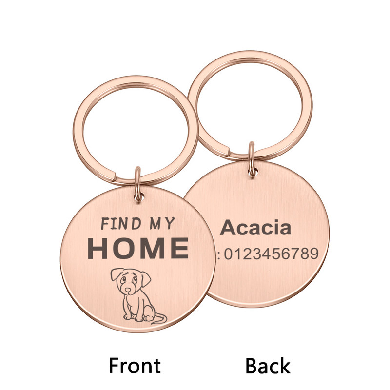 Animale de companie personalizate Pisici Câini Etichete de identificare Găsește-mi casa cu plăcuță de identificare pentru animale de companie pandantiv Nume gravat Tel pentru pisică Cățeluș Accesorii pentru guler
