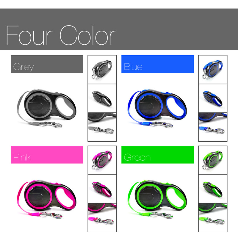 Lesă lungă pentru animale de companie pentru câini mari Lesă pentru câini de talie mare, automată, retractabilă, durabilă, din nailon, extensibilă, pentru cățeluș mic, frânghie de tracțiune, centură de plumb