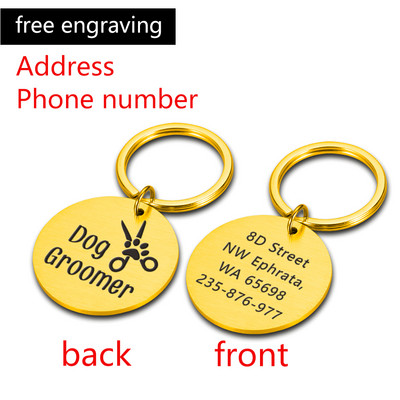 Lolojumdzīvnieku suņa ID birka Personalizēta kaķa kucēna ID birka Bezmaksas iegravēta mājdzīvnieku suņu apkakles piederumi Pielāgoti suņiem Pretpazaudēšanas vārda birkas Kulons