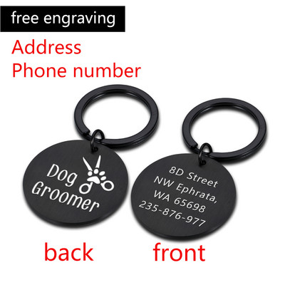 Lolojumdzīvnieku suņa ID birka Personalizēta kaķa kucēna ID birka Bezmaksas iegravēta mājdzīvnieku suņu apkakles piederumi Pielāgoti suņiem Pretpazaudēšanas vārda birkas Kulons